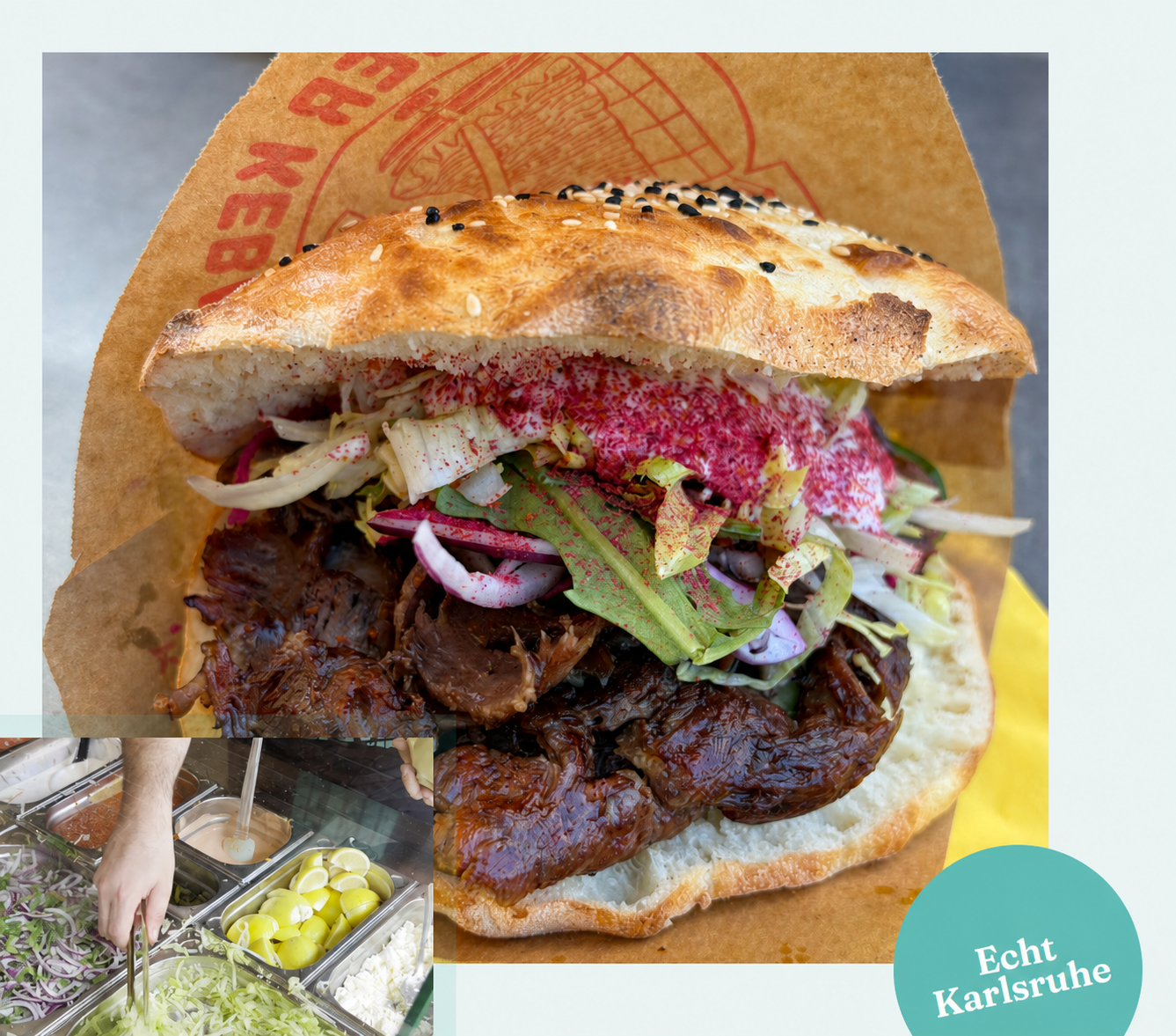 D&ouml;ner-Sandwich mit frischem Salat und Sauce von Eleven Kebab